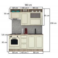 Bucatarie LEEA ART FRONT MDF PARMA 180 K002 / decor 210